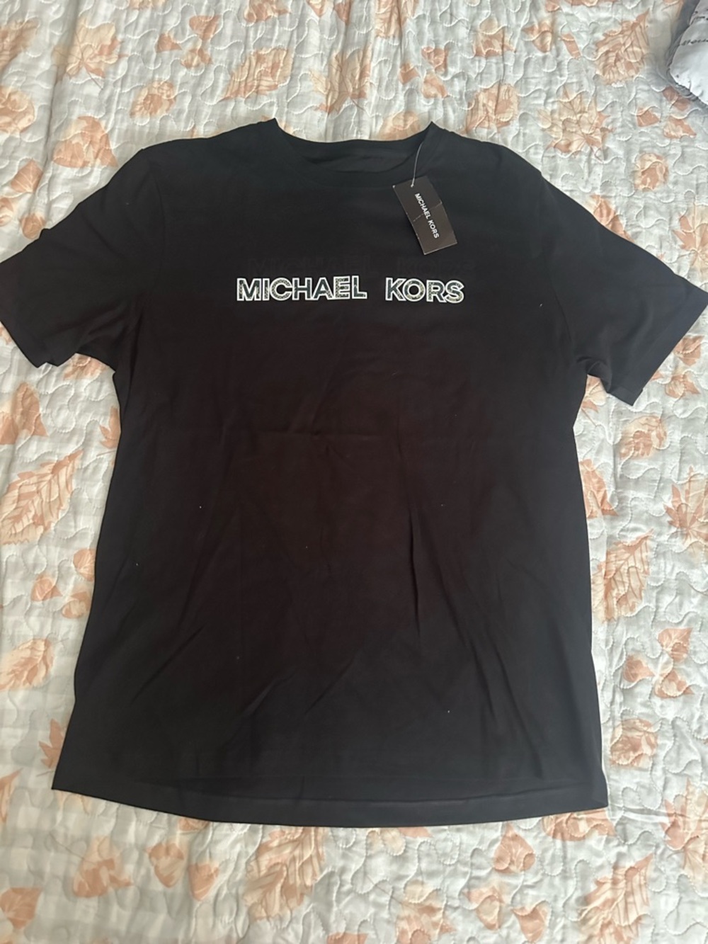 Michael Kors Black Short‑Sleeve Logo Crew Tee